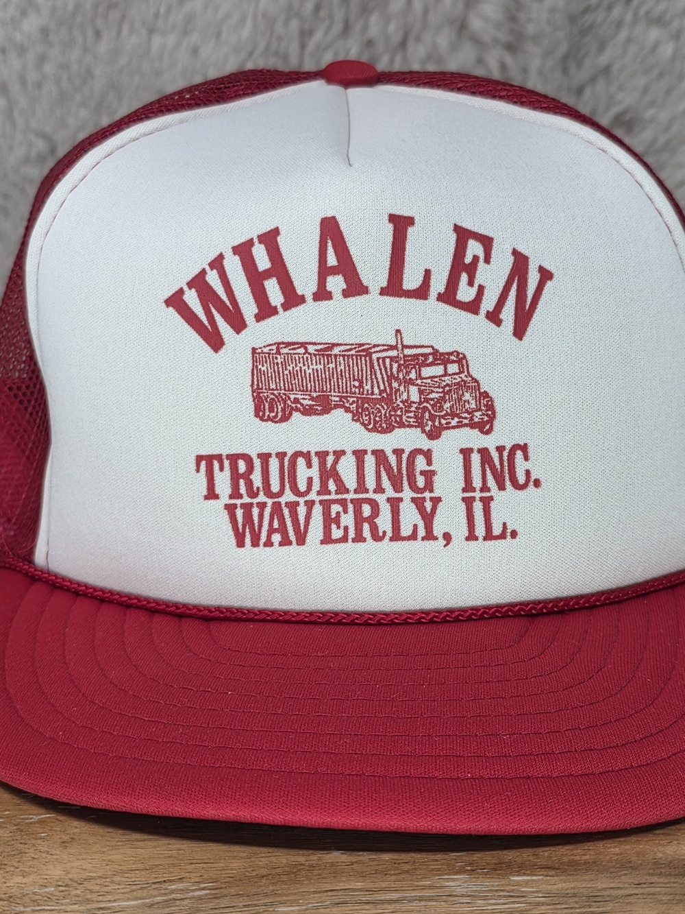 Vintage Whalen Trucking Inc. Red & White Mesh Trucker Hat